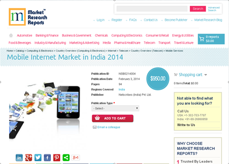 Mobile Internet Market in India 2014'