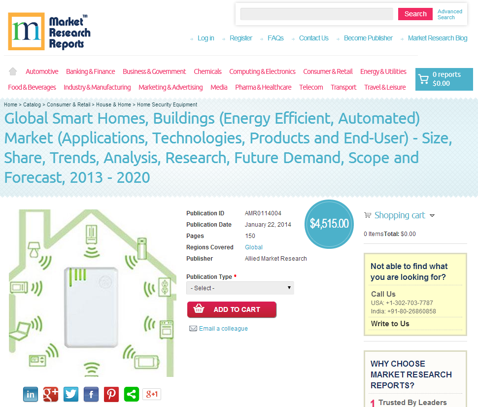 Global Smart Homes, Buildings (Energy Efficient, Automated)'