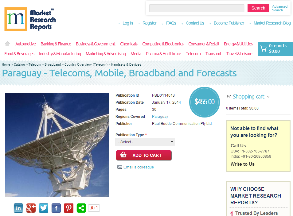 Paraguay - Telecoms, Mobile, Broadband and Forecasts'