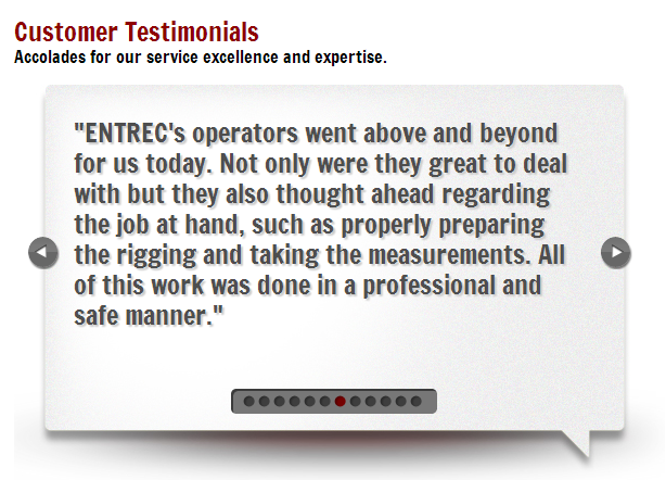 Entrec Customer Testimonials