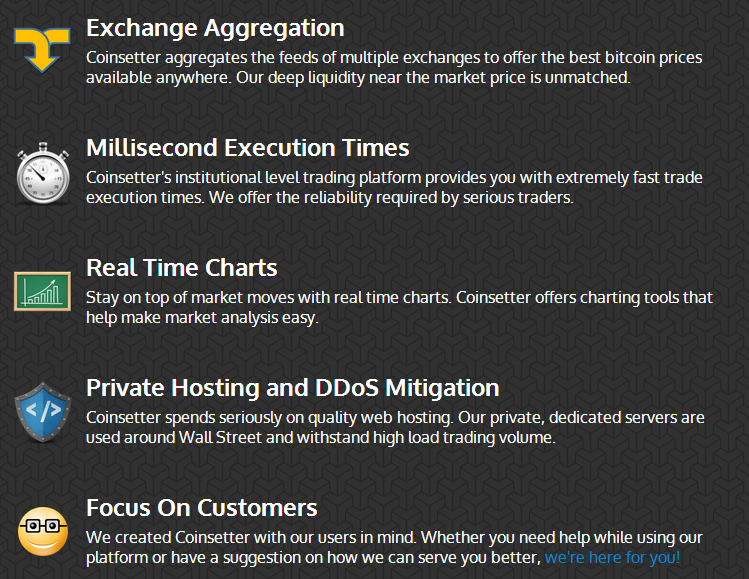 Why Coinsetter is better?'