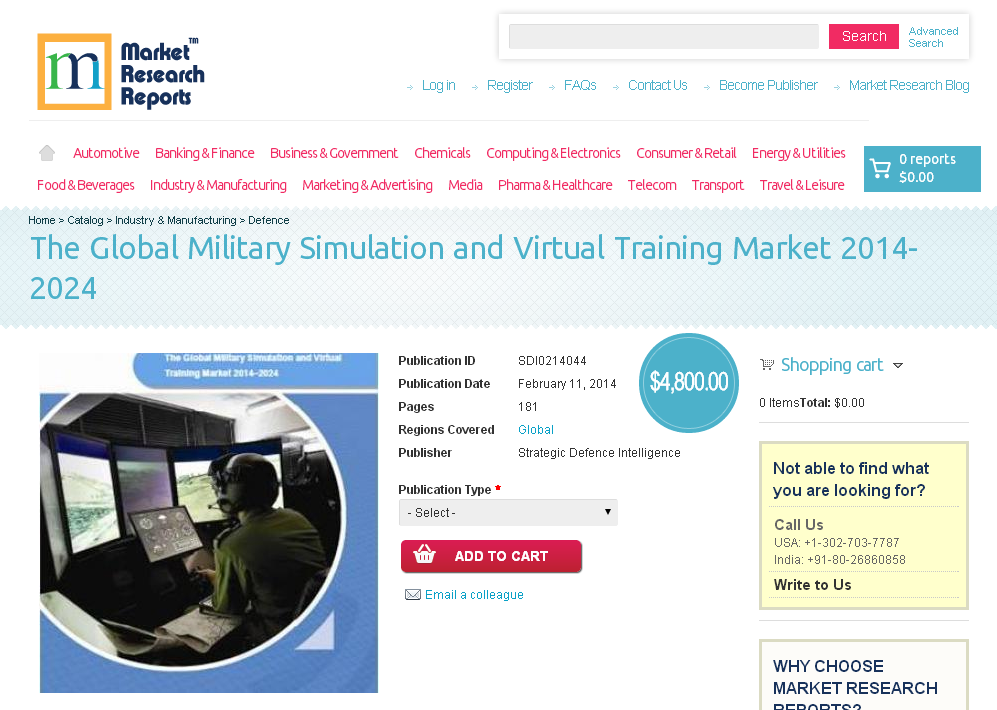 Global Military Simulation and Virtual Training Market 2014'