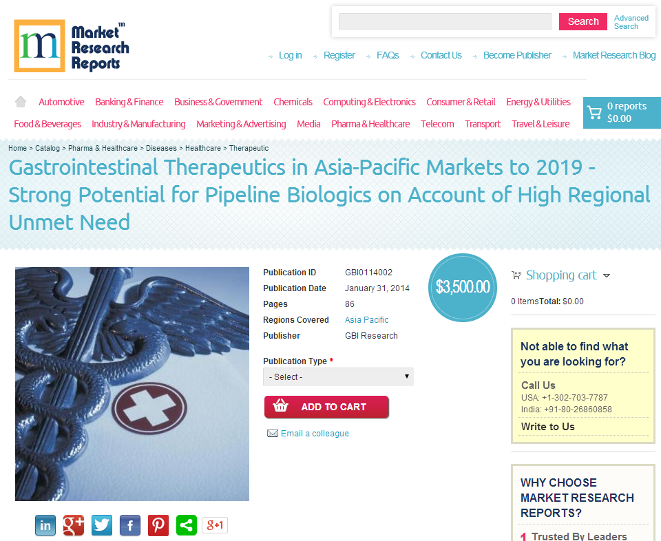 Gastrointestinal Therapeutics in Asia-Pacific Markets 2019'