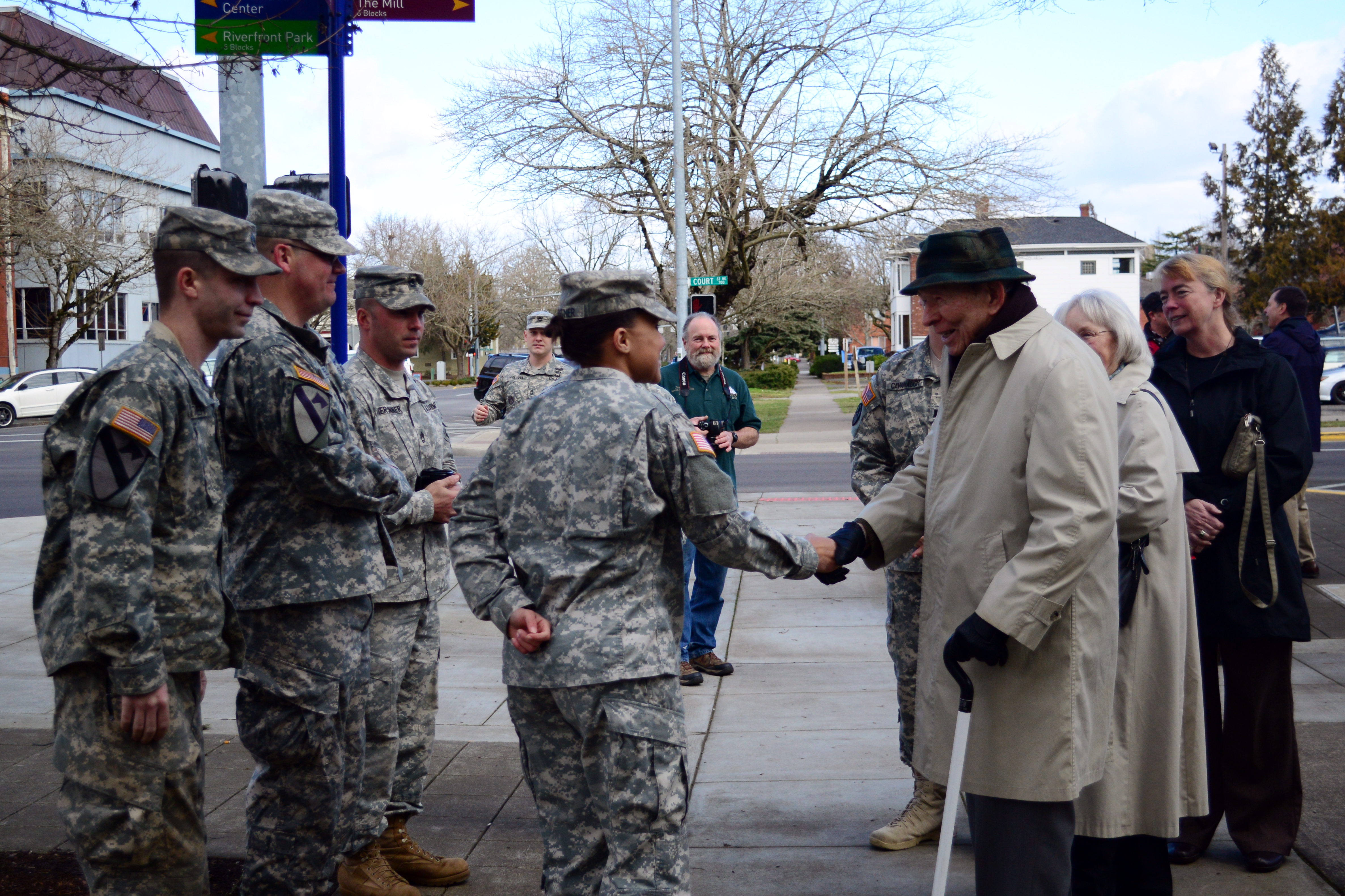 Leonard C. DeWitt at OR WWII Memorial in Salem'
