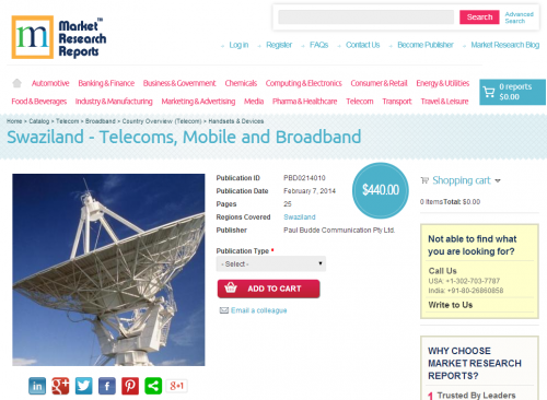Swaziland Telecoms, Mobile and Broadband'