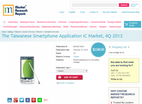 The Taiwanese Smartphone Application IC Market, 4Q 2013'
