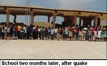 Haitian school destroyed, two months later'