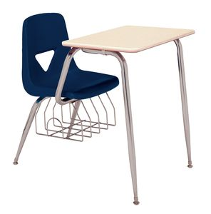 Heavy-Duty Chair Desk with Bookrack'