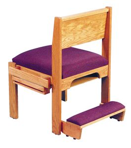 Solid Wood Stack Chair with Underseat Bookrack &amp;amp; Sid'