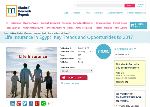 Life Insurance in Egypt Key Trends and Opportunities to 2017'