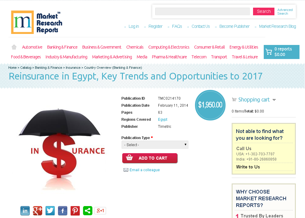 Reinsurance in Egypt, Key Trends and Opportunities to 2017'