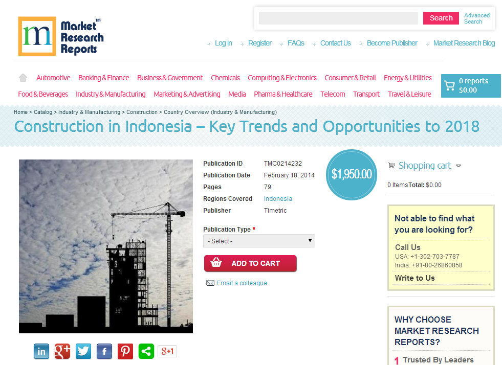Construction in Indonesia Key Trends and Opportunities 2018'