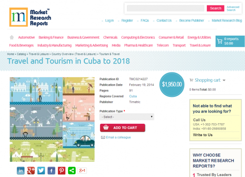 Travel and Tourism in Cuba to 2018'
