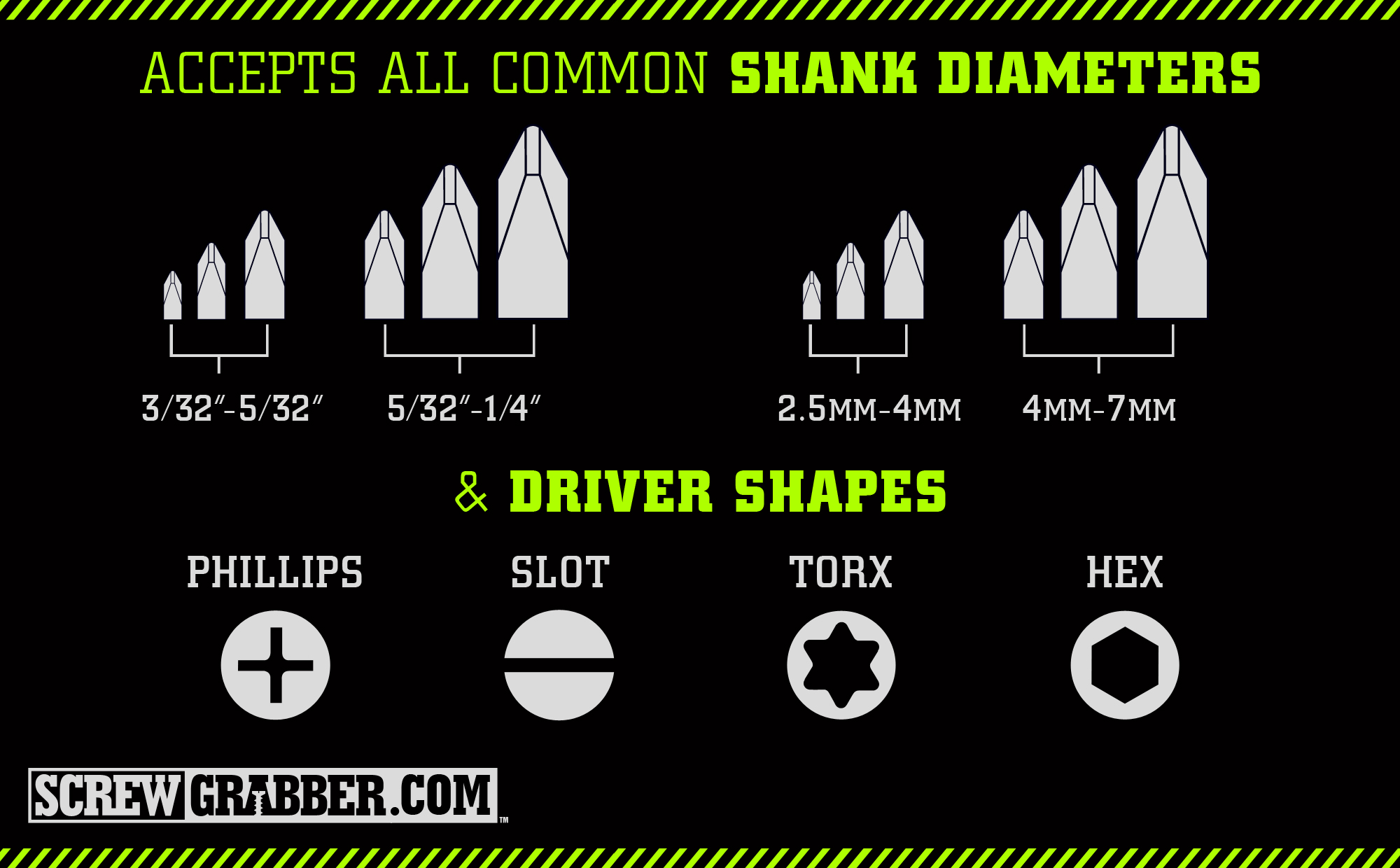 The Screw Grabber screwdriver accessory - sizes available'