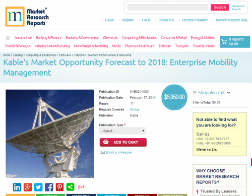 Market Opportunity Forecast to 2018: Enterprise Mobility'
