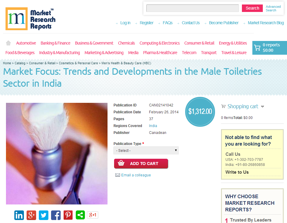 Trends and Developments in the Male Toiletries Sector India'