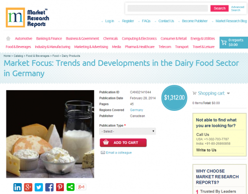Trends and Developments in the Dairy Food Sector in Germany'