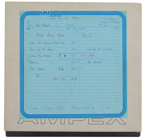Vintage 10&amp;Prime; tape reel of tracks from Bad Company'