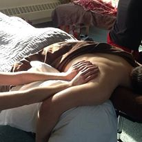 Finger Lakes School of Massage Students on training'