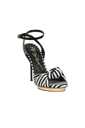 Alice + Olivia Black White Stripe 'Petra' Ankle St