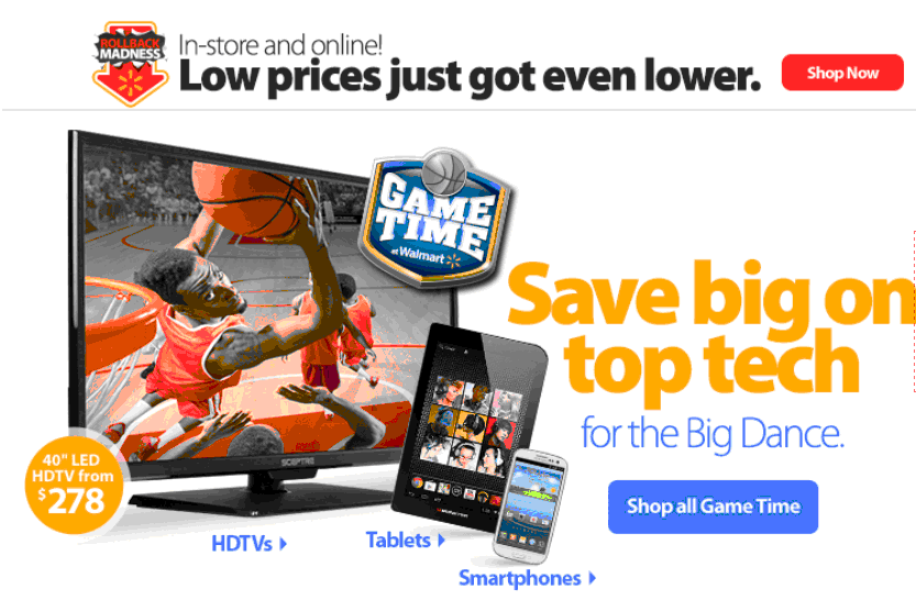 Walmart 80% off Electronic Clearance'