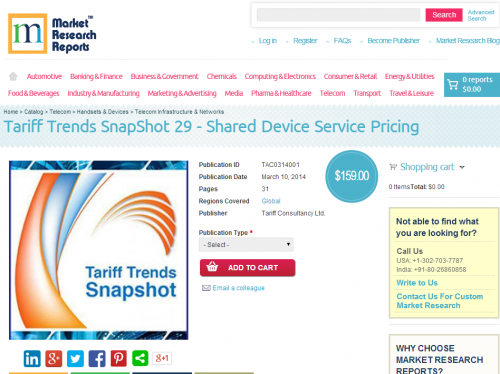 Tariff Trends SnapShot 29 - Shared Device Service Pricing'