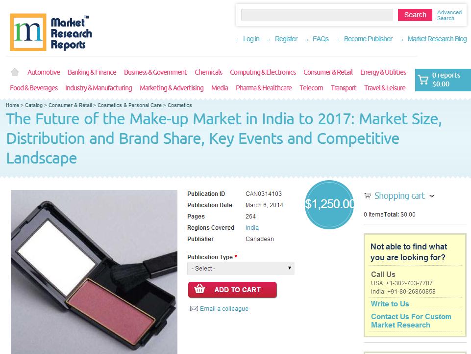 The Future of the Make-up Market in India to 2017'