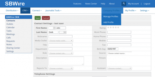 SBWire 6 - CRM Contact Manager'