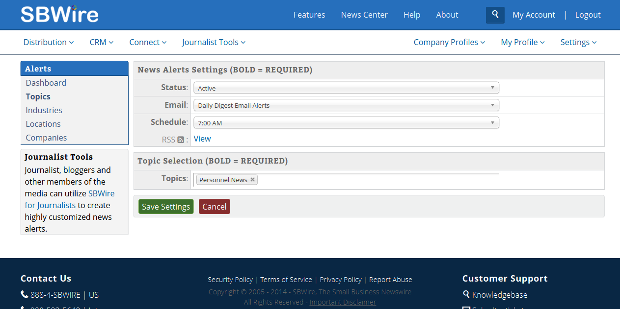 SBWire 6 - Easy News Alerts'