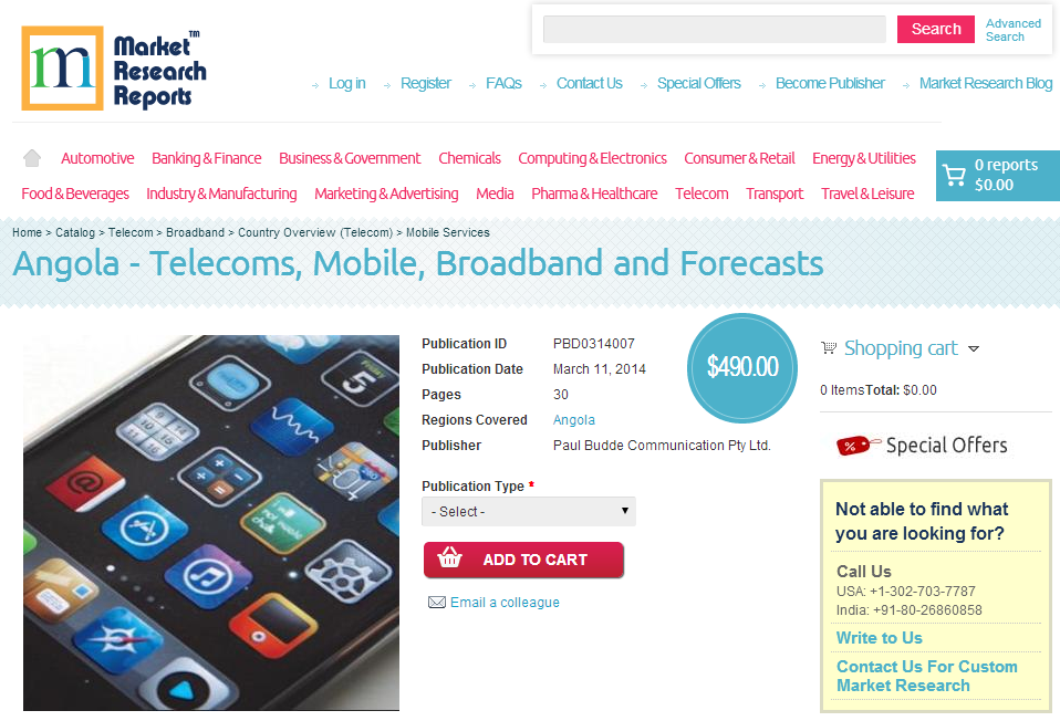 Angola - Telecoms, Mobile, Broadband and Forecasts'