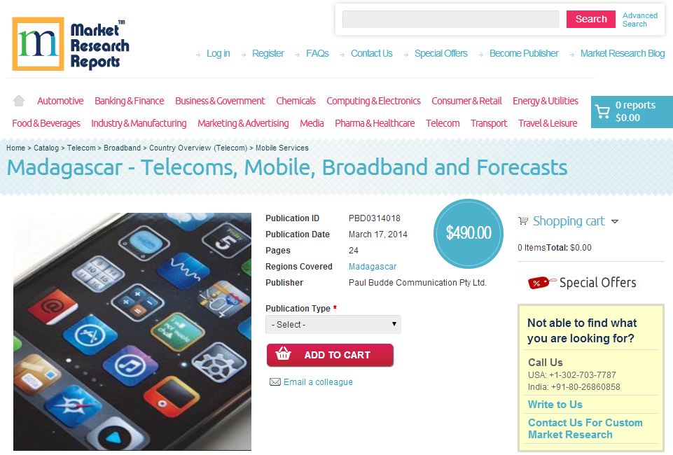 Madagascar - Telecoms, Mobile, Broadband and Forecasts'