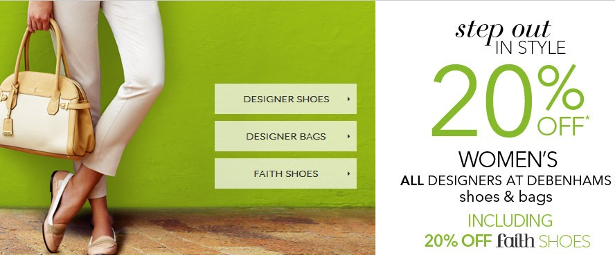 debenhams 20% off discount code'