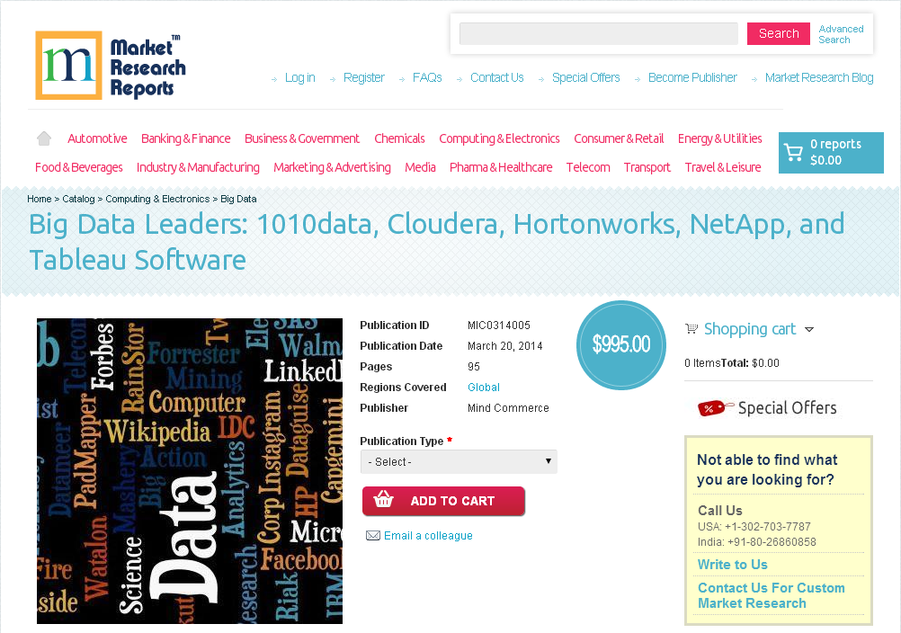 Big Data Leaders: 1010data, Cloudera, Hortonworks, NetApp'