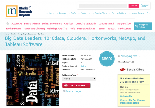 Big Data Leaders: 1010data, Cloudera, Hortonworks, NetApp'