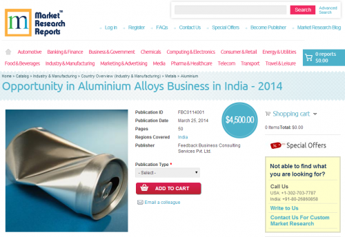 Opportunity in Aluminium Alloys Business in India 2014'