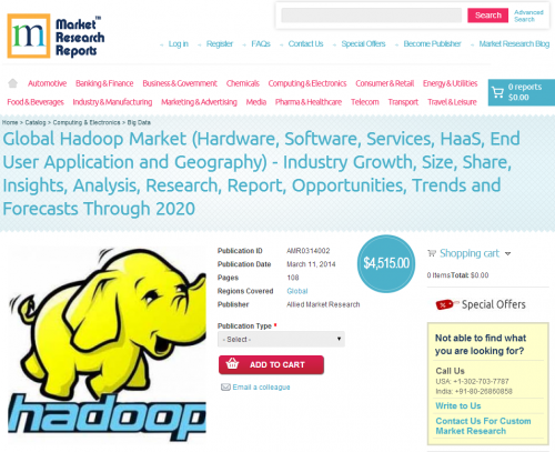 Global Hadoop Industry Forecasts Through 2020'