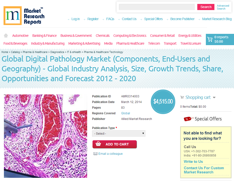 Global Digital Pathology Market Forecast 2012 - 2020'