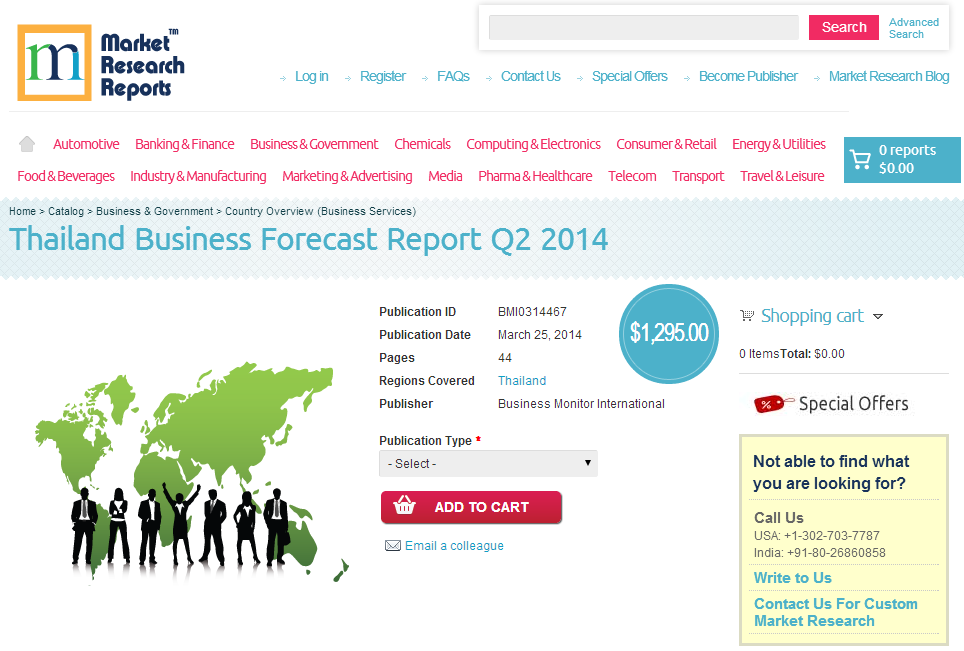 Thailand Business Forecast Report Q2 2014'
