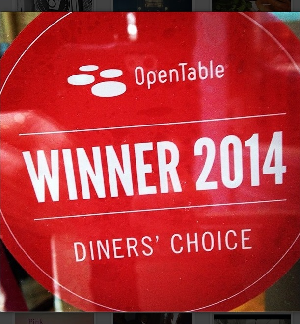 Thank you OpenTable for this wonderful accolade!'