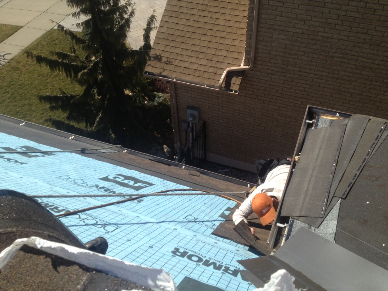 D'Angelo and Sons Roofing hard at work.'