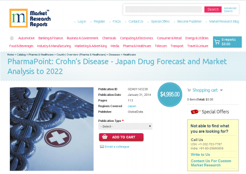 Crohn Disease Japan Drug Forecast and Market Analysis 2022'