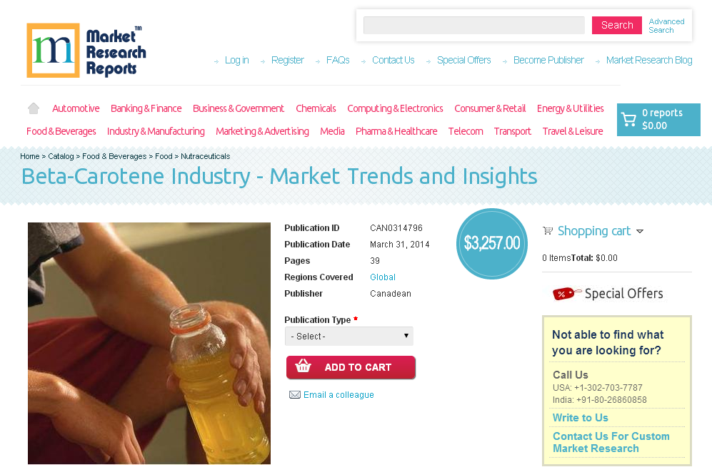 Beta Carotene Industry - Market Trends and Insights'
