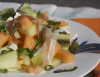 Melon-Kiwi Prosciutto Salad with Ricotta Salata'