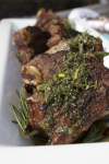 Herb Encrusted Lamb Chops with Garlic-Mint Sauce &amp; C'