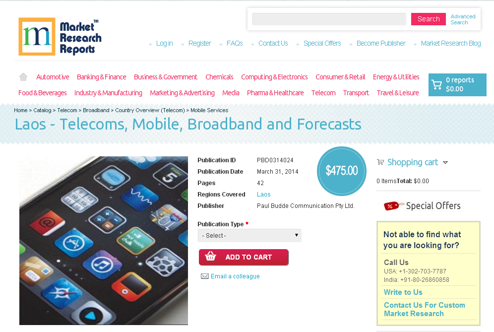 Laos: Telecoms, Mobile, Broadband and Forecasts'