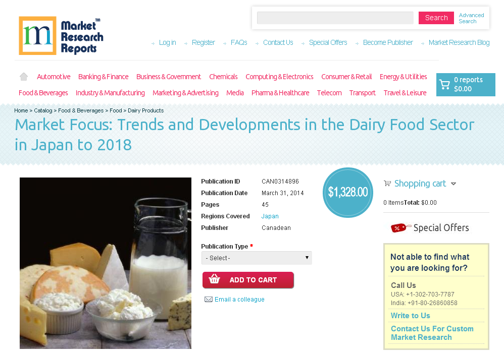 Dairy Food Sector in Japan to 2018'
