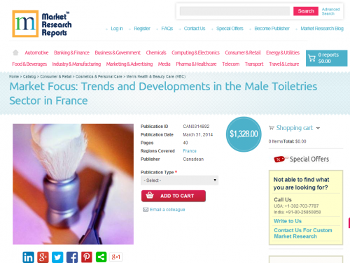 Male Toiletries Sector in France'