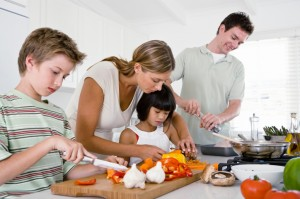 Family Cooking At Home'