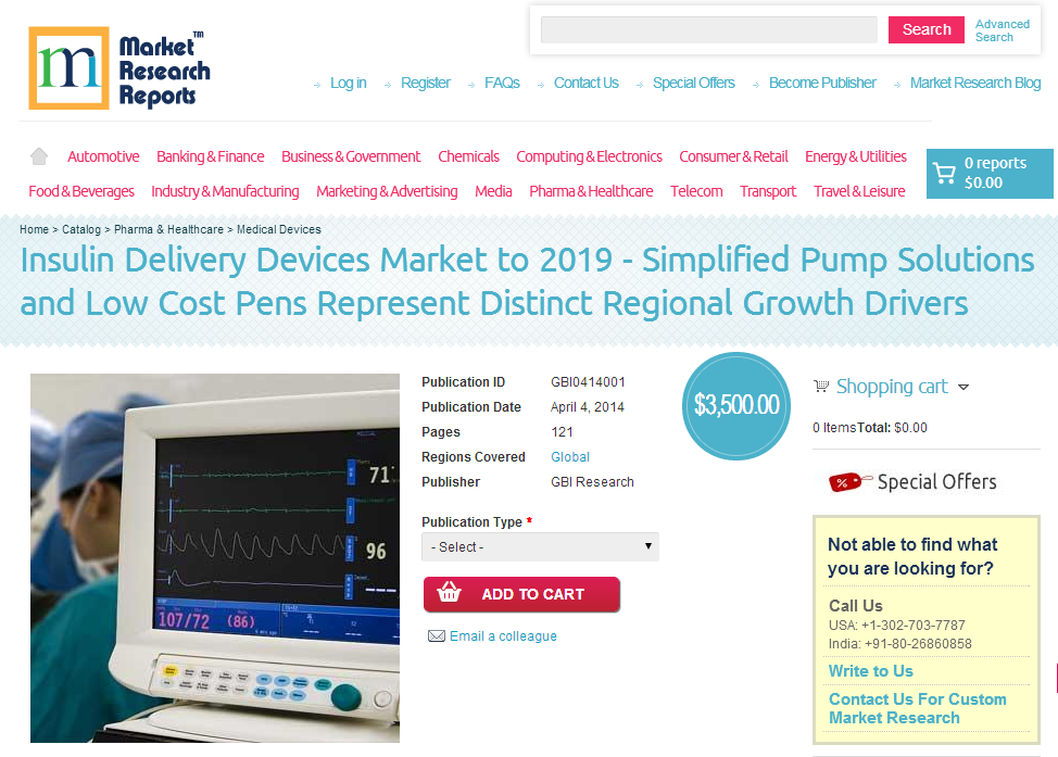 Insulin Delivery Devices Market to 2019'