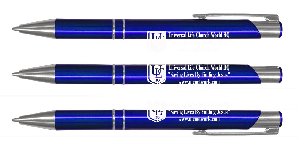 Universal Life Church imprinted pens